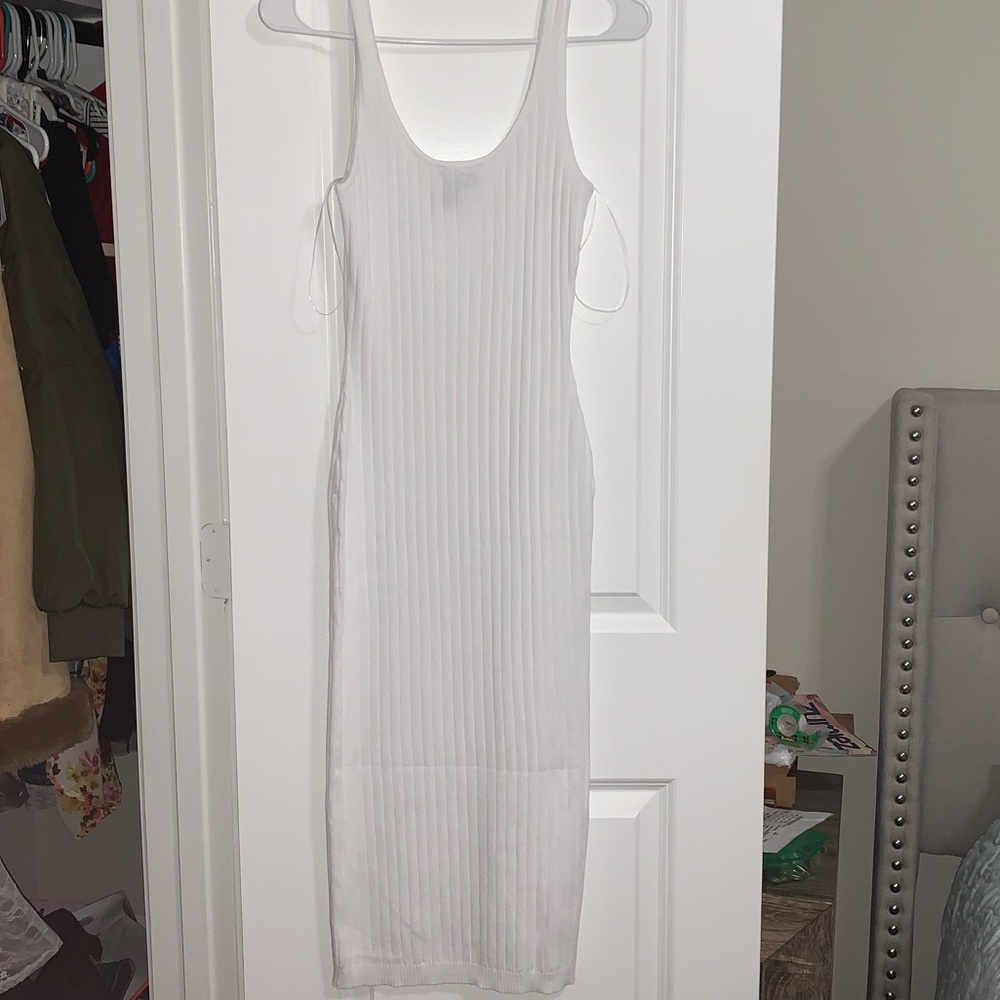 White midi dress
